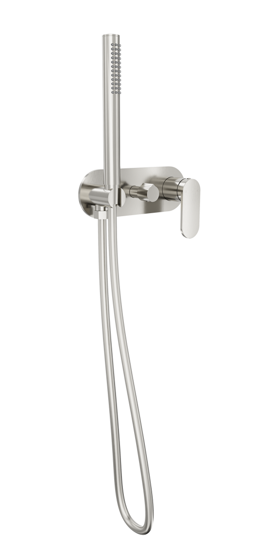 Capo 1-Plate Wall Mixer with Hand Shower - Brushed Nickel