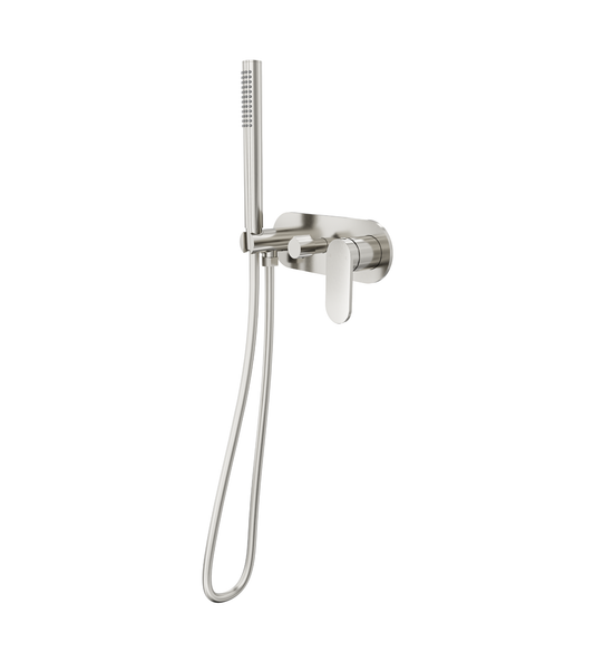 Capo 1-Plate Wall Mixer with Hand Shower Trim Kit - Brushed Nickel