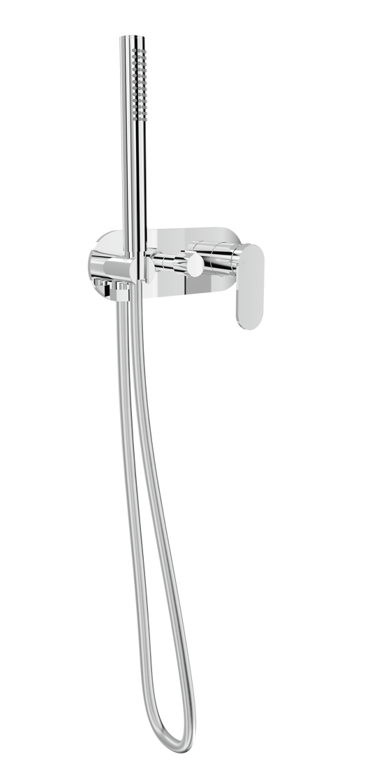 Capo 1-Plate Wall Mixer with Hand Shower - Chrome