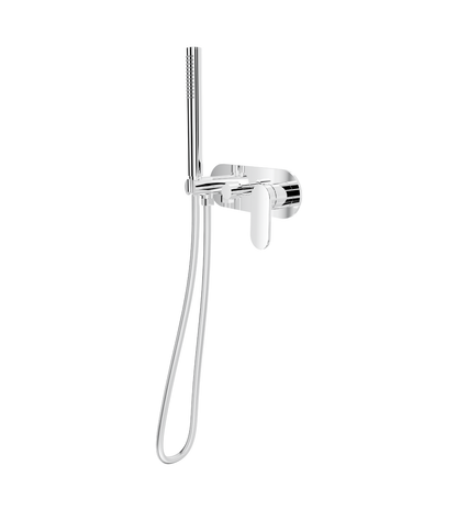 Capo 1-Plate Wall Mixer with Hand Shower Trim Kit - Chrome