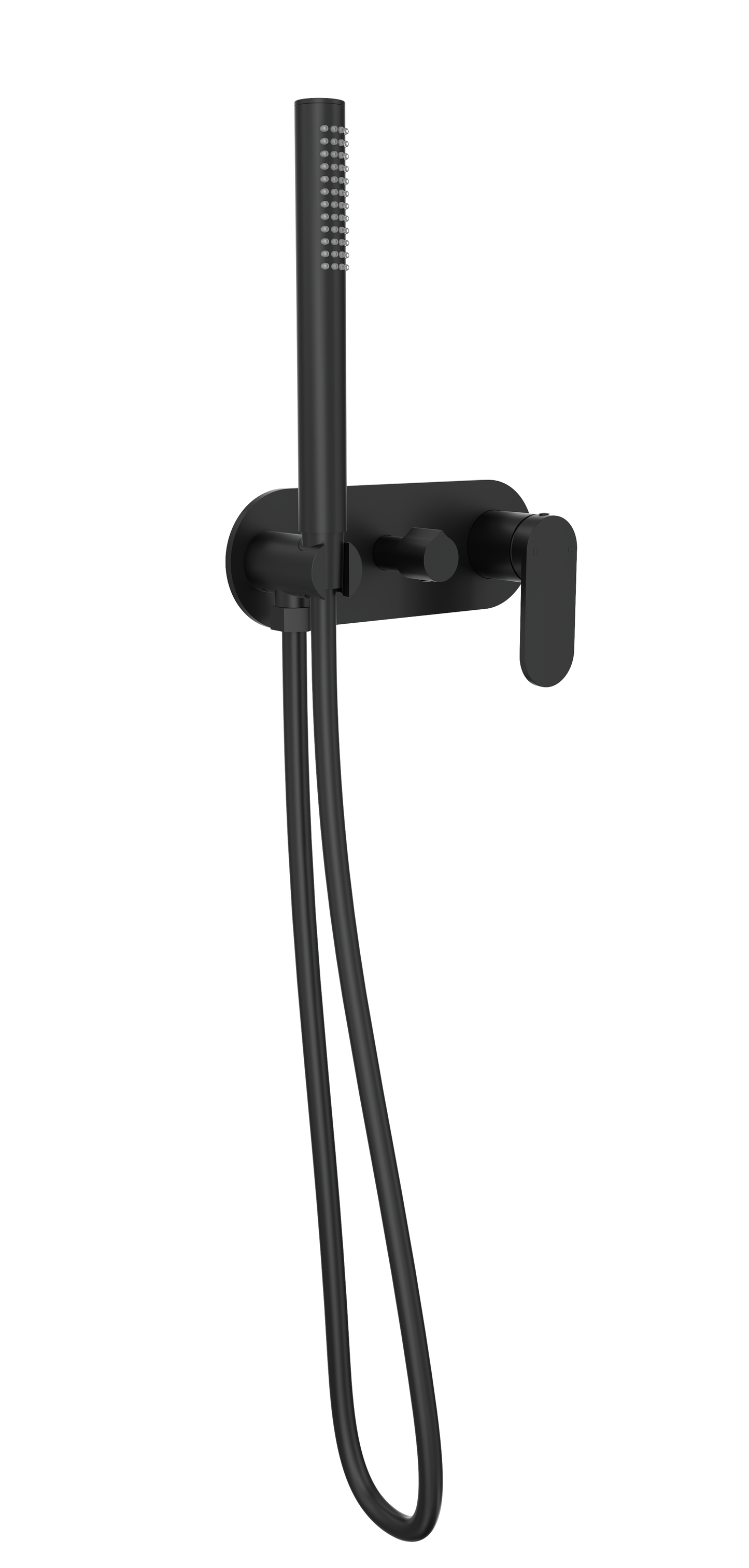 Capo 1-Plate Wall Mixer with Hand Shower Trim Kit - Matte Black