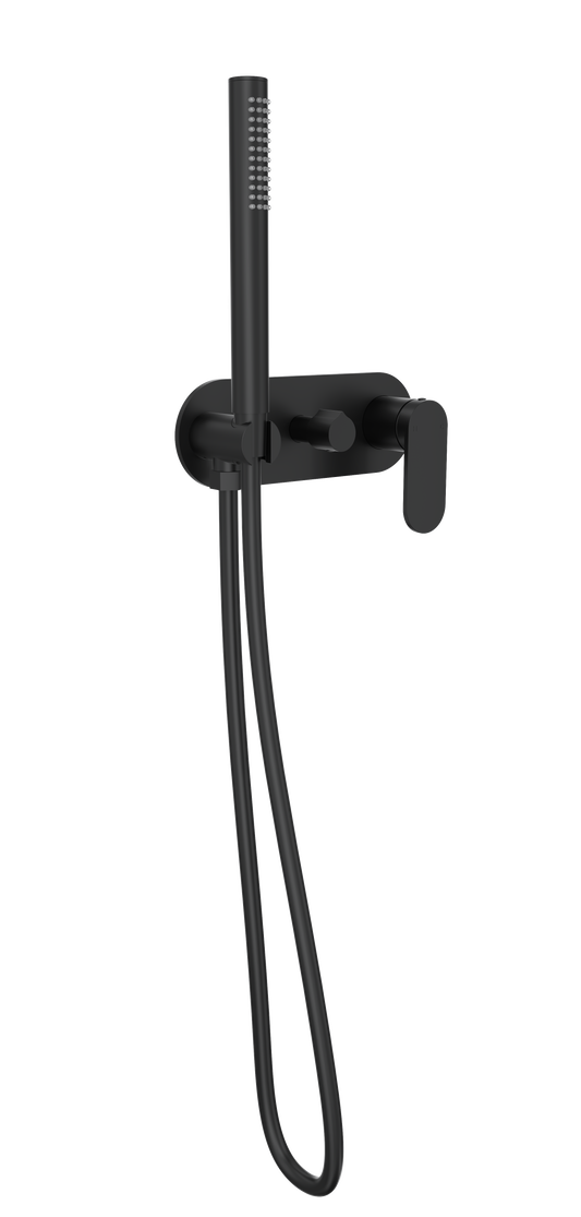 Capo 1-Plate Wall Mixer with Hand Shower Trim Kit - Matte Black
