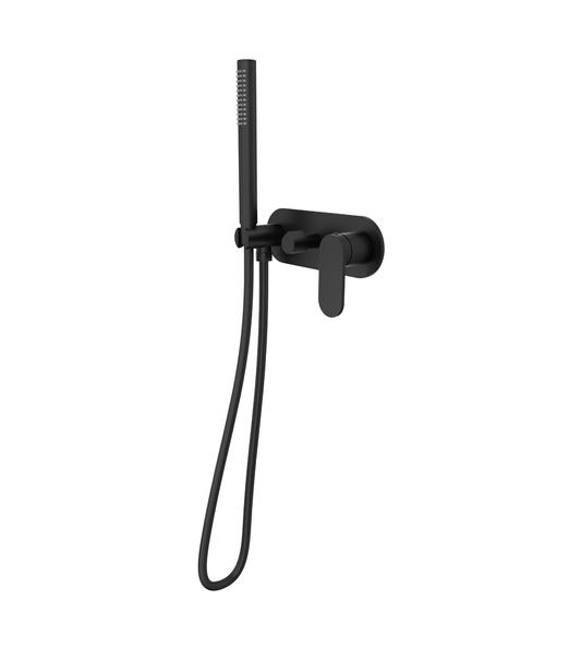 Capo 1-Plate Wall Mixer with Hand Shower Trim Kit - Matte Black