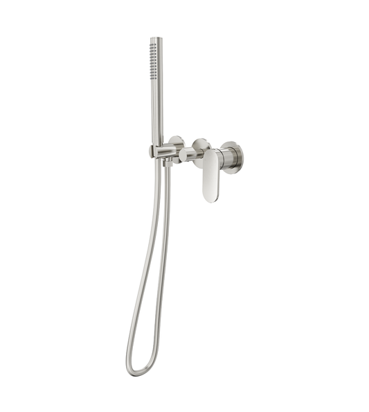 Capo 3-Plate Wall Mixer with Hand Shower Trim Kit - Brushed Nickel