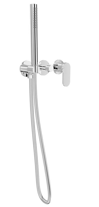 Capo 3-Plate Wall Mixer with Hand Shower - Chrome
