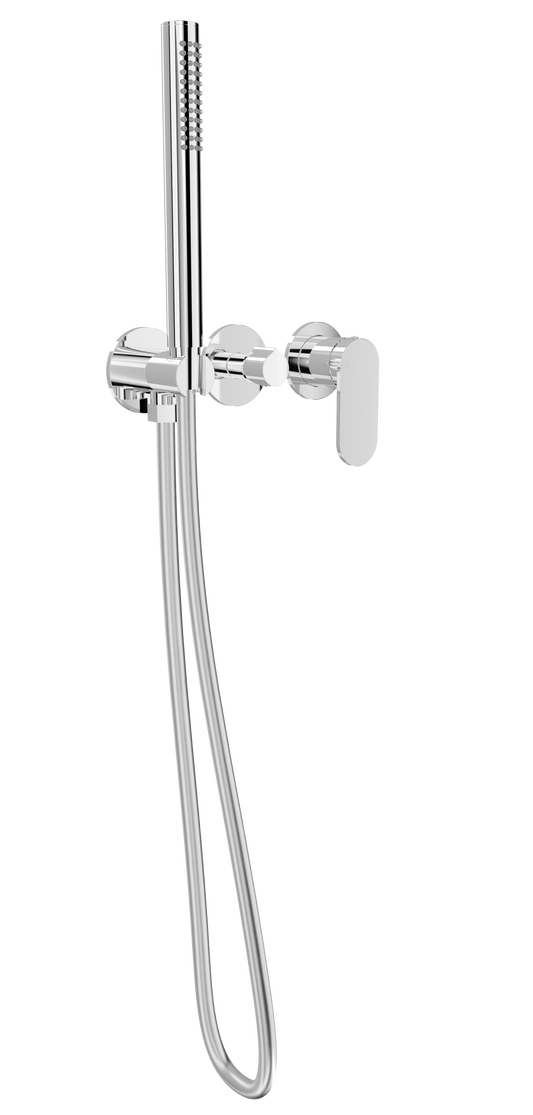 Capo 3-Plate Wall Mixer with Hand Shower - Chrome