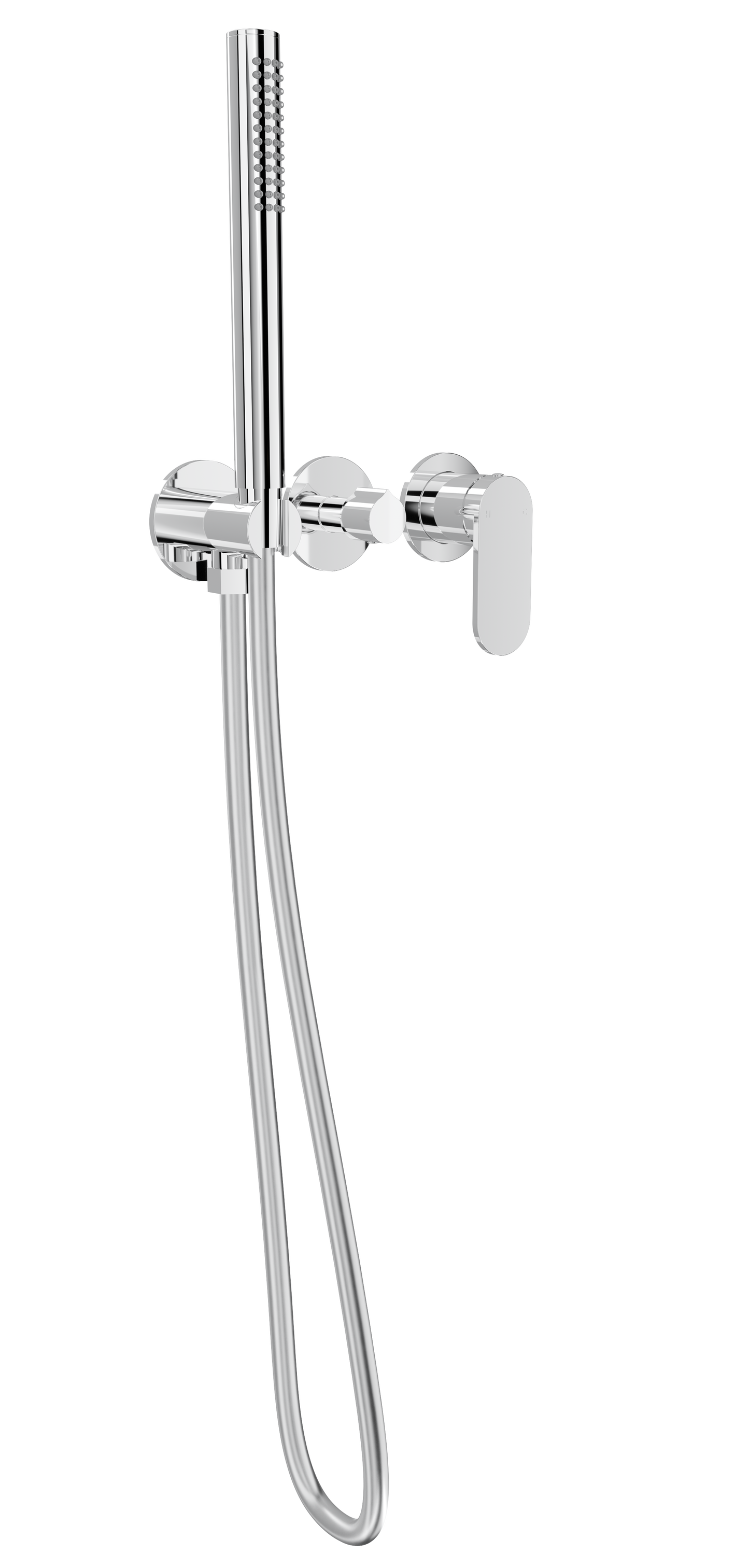 Capo 3-Plate Wall Mixer with Hand Shower Trim Kit - Chrome