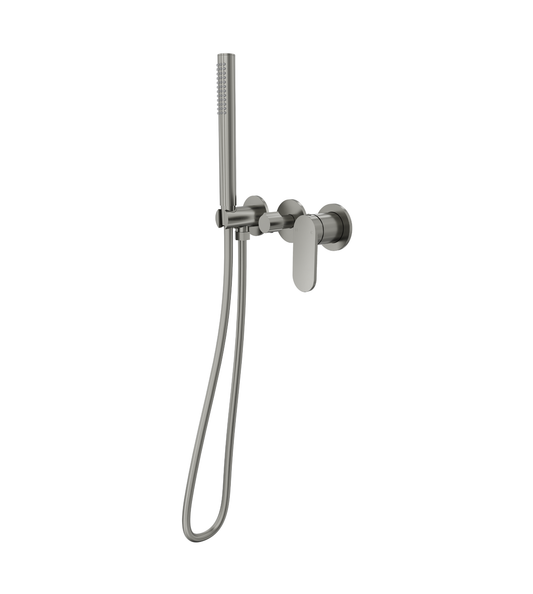 Capo 3-Plate Wall Mixer with Hand Shower - Gunmetal