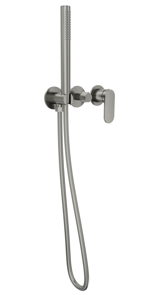 Capo 3-Plate Wall Mixer with Hand Shower - Gunmetal