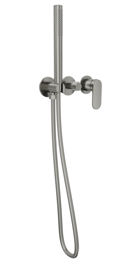 Capo 3-Plate Wall Mixer with Hand Shower Trim Kit - Gunmetal