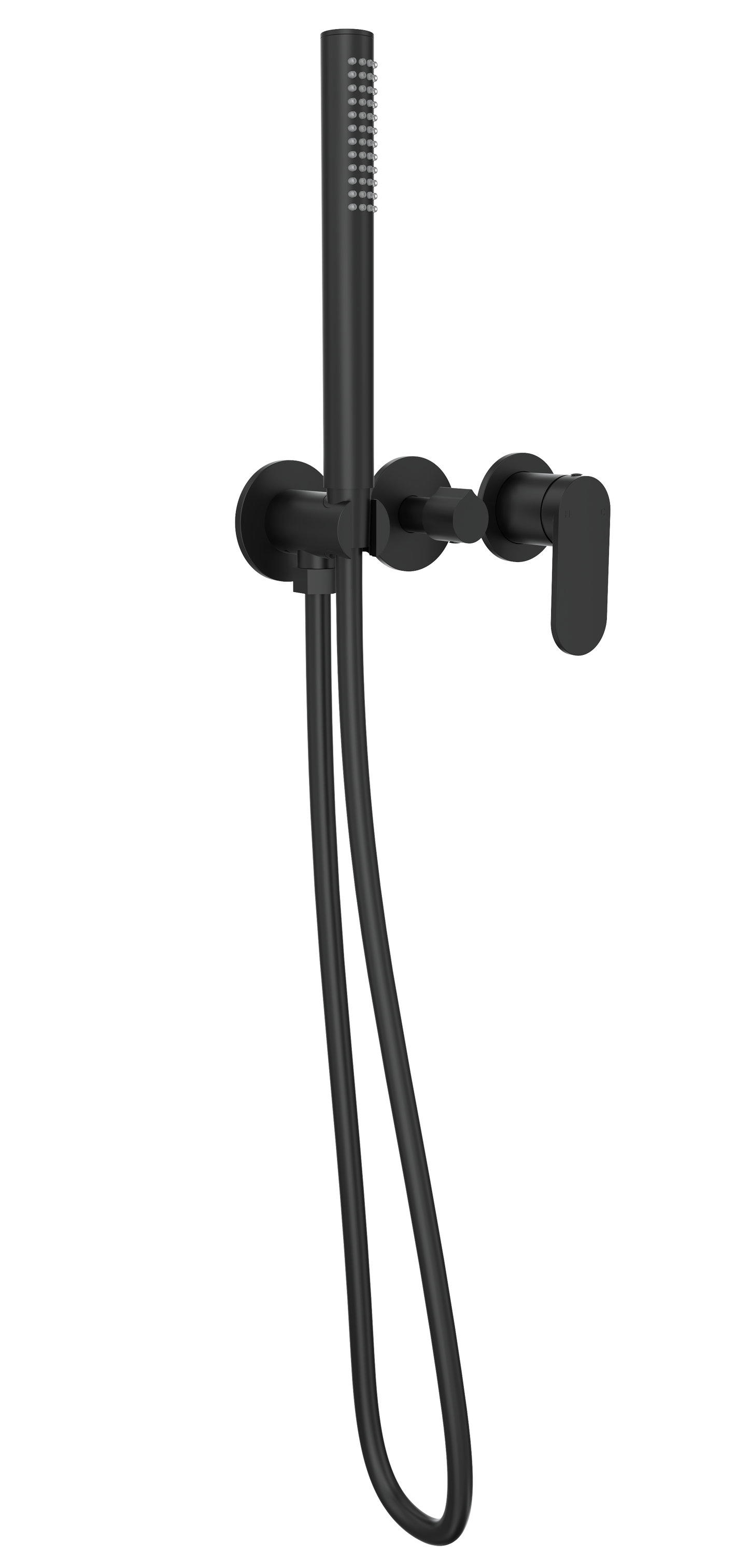 Capo 3-Plate Wall Mixer with Hand Shower - Matte Black