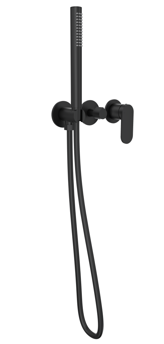 Capo 3-Plate Wall Mixer with Hand Shower Trim Kit - Matte Black