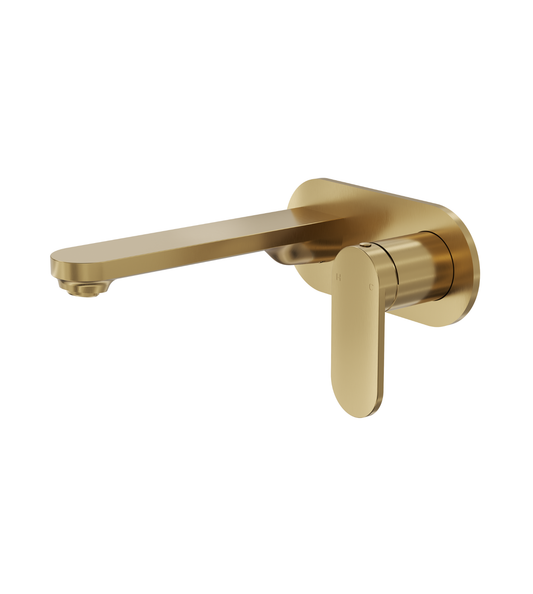 Capo 1-Plate Wall Basin or Bath Mixer Trim Kit - Brushed Brass