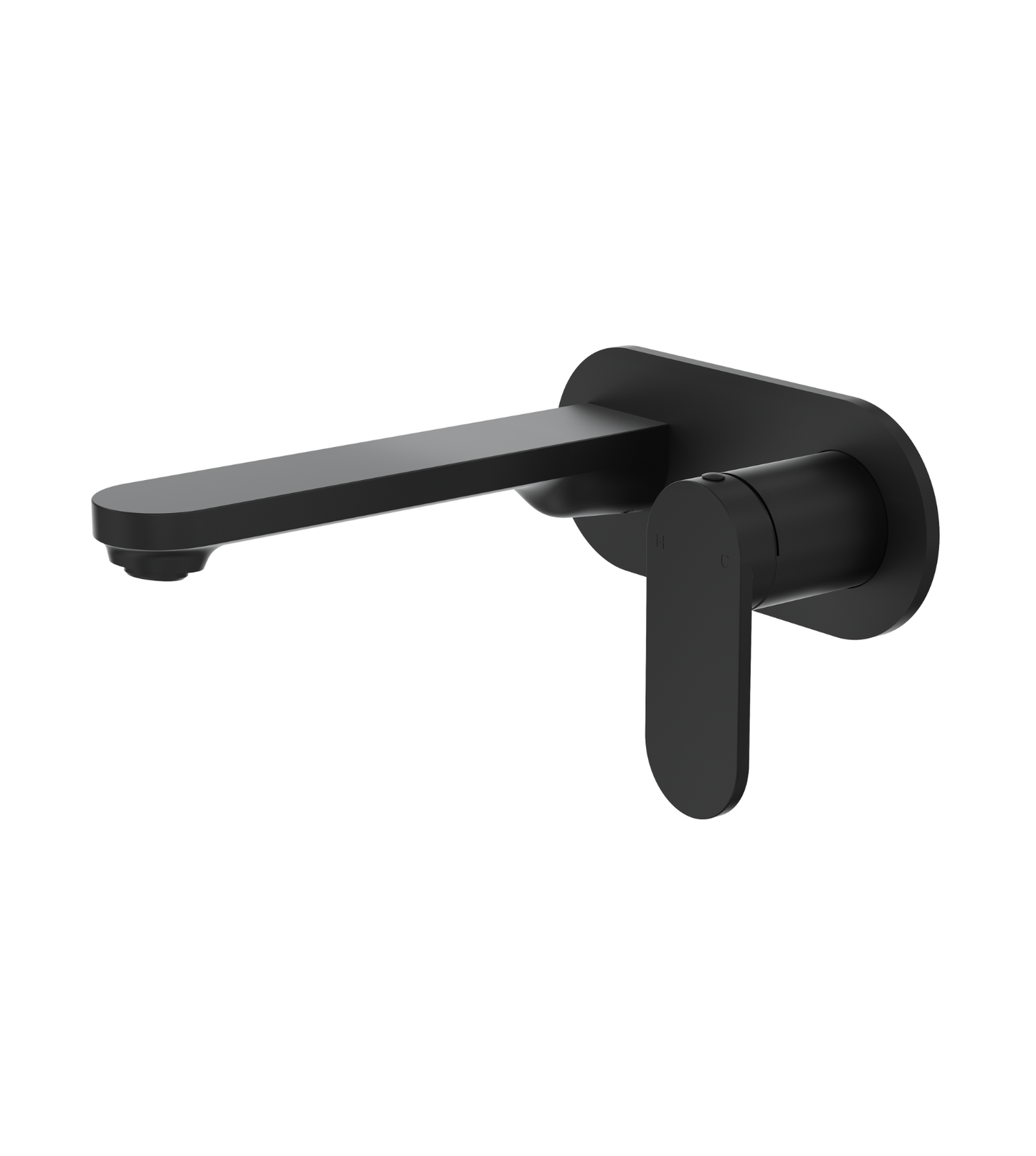 Capo 1-Plate Wall Basin or Bath Mixer - Matte Black