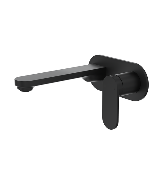 Capo 1-Plate Wall Basin or Bath Mixer - Matte Black