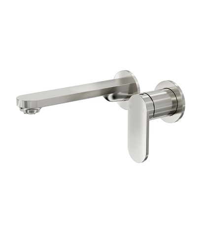 Capo 2-Plate Wall Basin or Bath Mixer - Brushed Nickel
