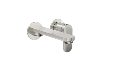 Capo 2-Plate Wall Basin or Bath Mixer Trim Kit - Brushed Nickel
