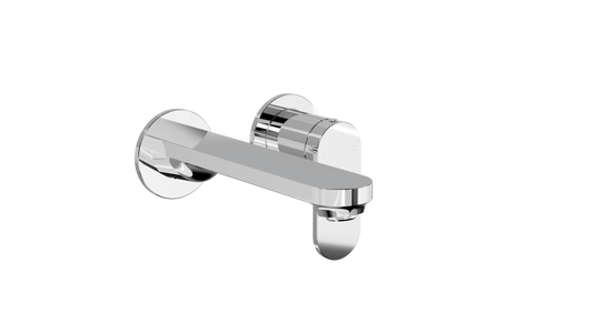 Capo 2-Plate Wall Basin or Bath Mixer - Chrome
