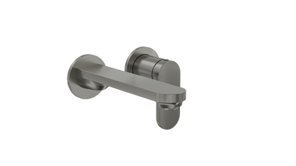 Capo 2-Plate Wall Basin or Bath Mixer - Gunmetal