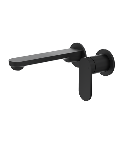 Capo 2-Plate Wall Basin or Bath Mixer - Matte Black