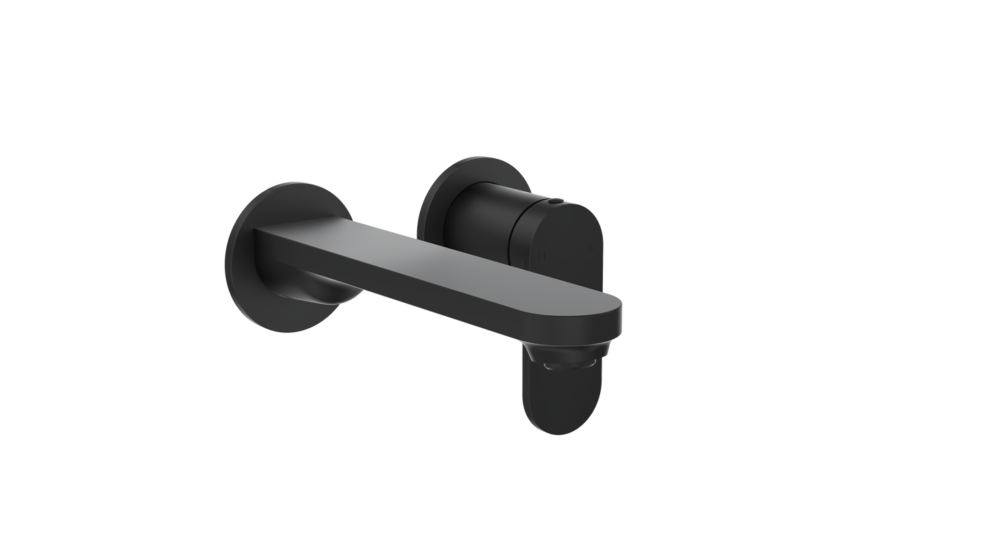 Capo 2-Plate Wall Basin or Bath Mixer Trim Kit - Matte Black