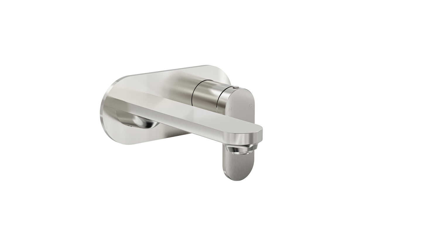 Capo 1-Plate Wall Basin or Bath Mixer - Brushed Nickel