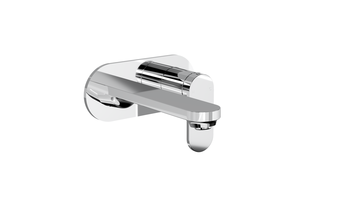 Capo 1-Plate Wall Basin or Bath Mixer Trim Kit - Chrome