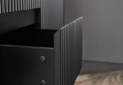 1200mm Brindabella Wall Hung Vanity PVC Center Drawers - Cabinet Only - Single/Double Bowl - Matte Black