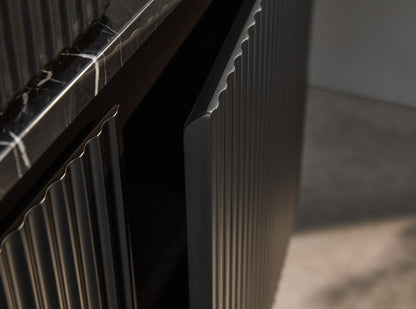 1200mm Brindabella Wall Hung Vanity PVC Right Side Drawers - Cabinet Only - Single Bowl - Matte Black