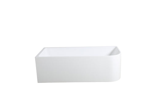 1700mm Left Corner Back to Wall Bathtub - No Overflow - Matte White