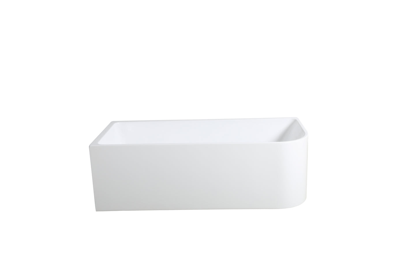 1300mm Left Corner Back to Wall Bathtub - No Overflow - Matte White