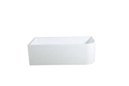 1300mm Left Corner Back to Wall Bathtub - No Overflow - Matte White