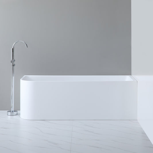 1500mm Right Corner Back to Wall Bathtub - No Overflow - Matte White