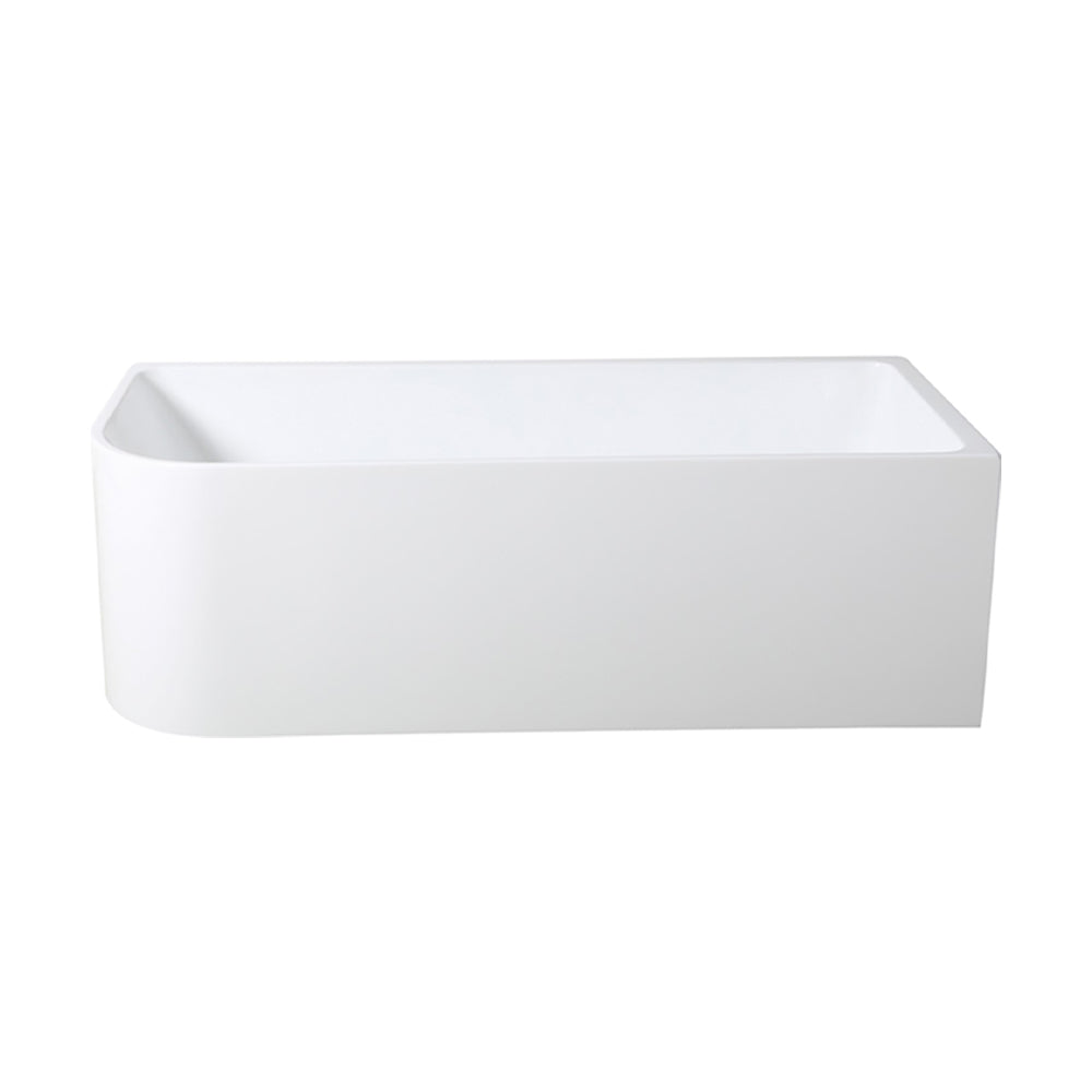 1700mm Right Corner Back to Wall Bathtub - No Overflow - Gloss White