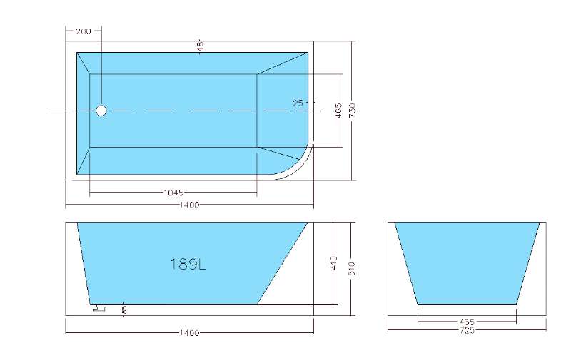 1500mm Theo Multifit Bathtub - No Overflow - Matte White