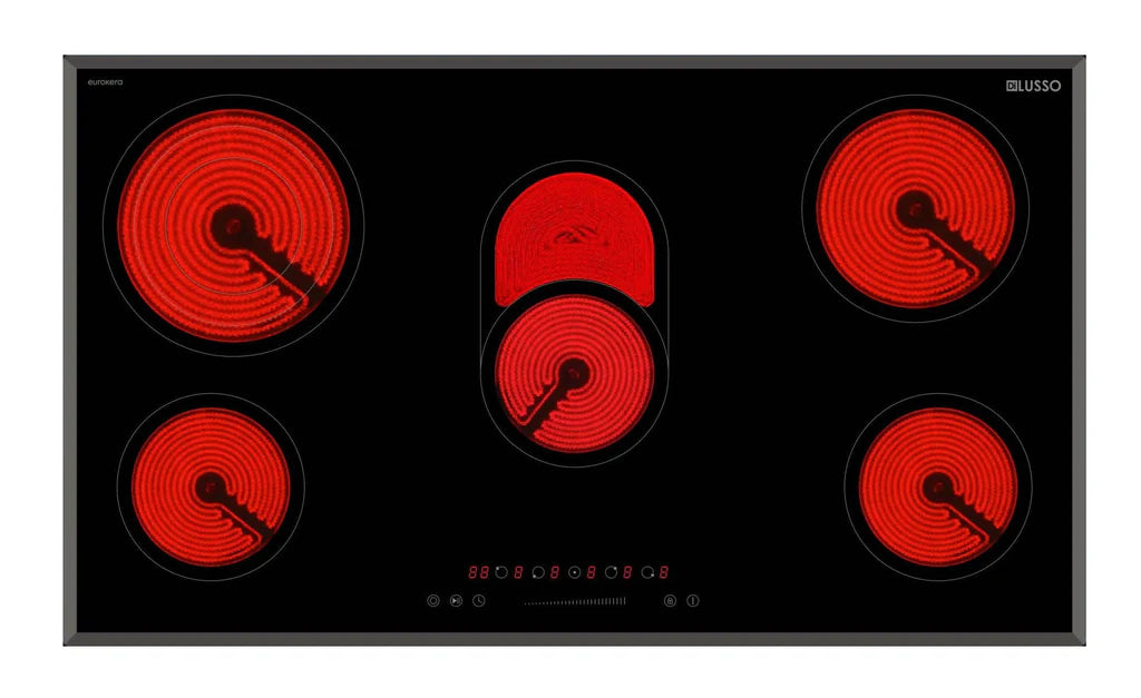 900mm Ceramic Cooktop - 5 Zones - EuroKera Glass with Touch Controls NEW Avail May25