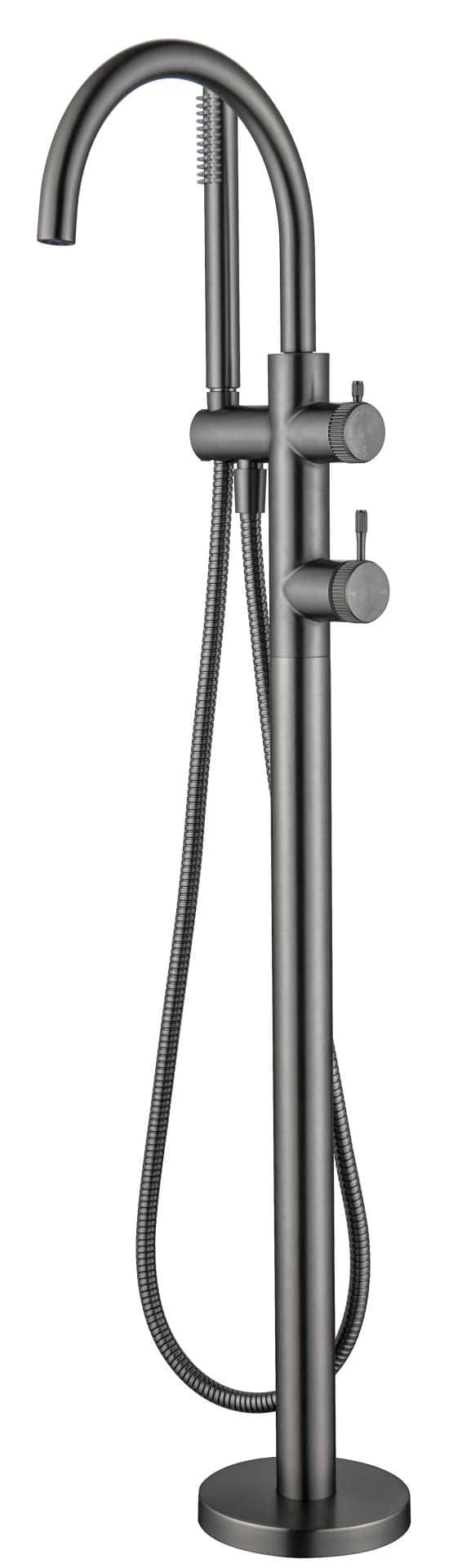 Mica Fluted Freestanding B/Spout - W/Hpiece - Gunmetal