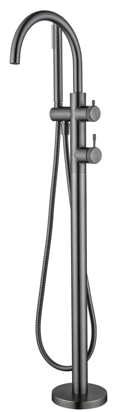Mica Fluted Freestanding B/Spout - W/Hpiece - Gunmetal
