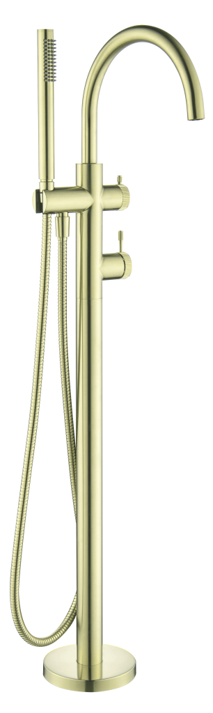 Mica Fluted Freestanding B/Spout - W/Hpiece - French Gold
