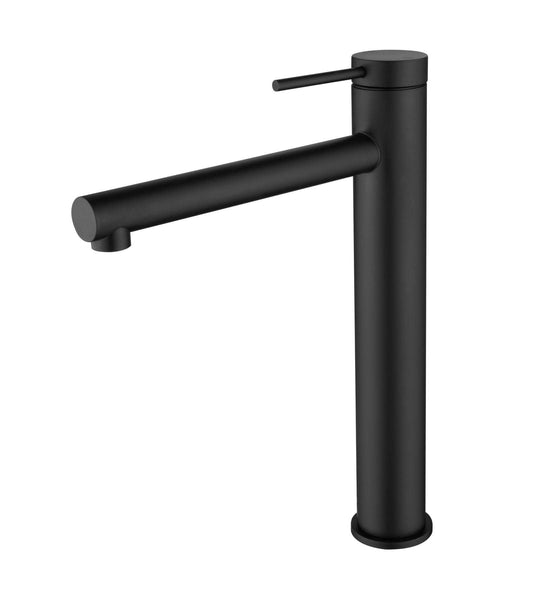 Mica TALL Basin Mixer - Straight Spout - BLACK