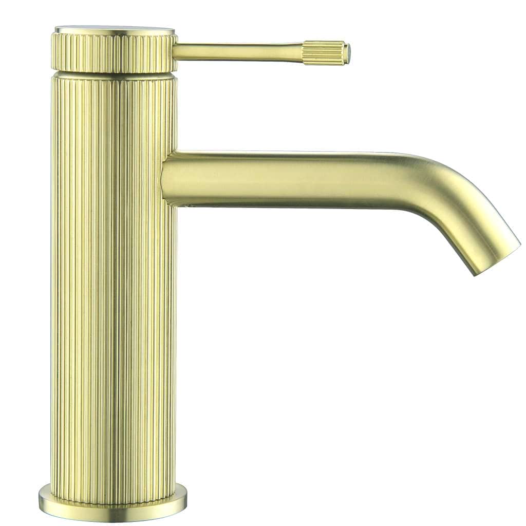 Mica Fluted Basin Mixer - French Gold