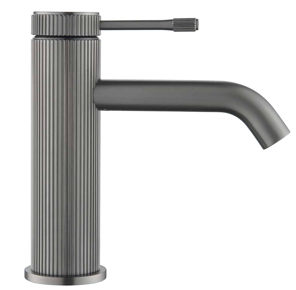 Mica Fluted Basin Mixer - Gunmetal