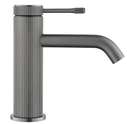 Mica Fluted Basin Mixer - Gunmetal