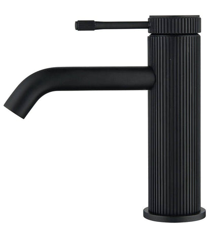 Mica Fluted Basin Mixer - Black