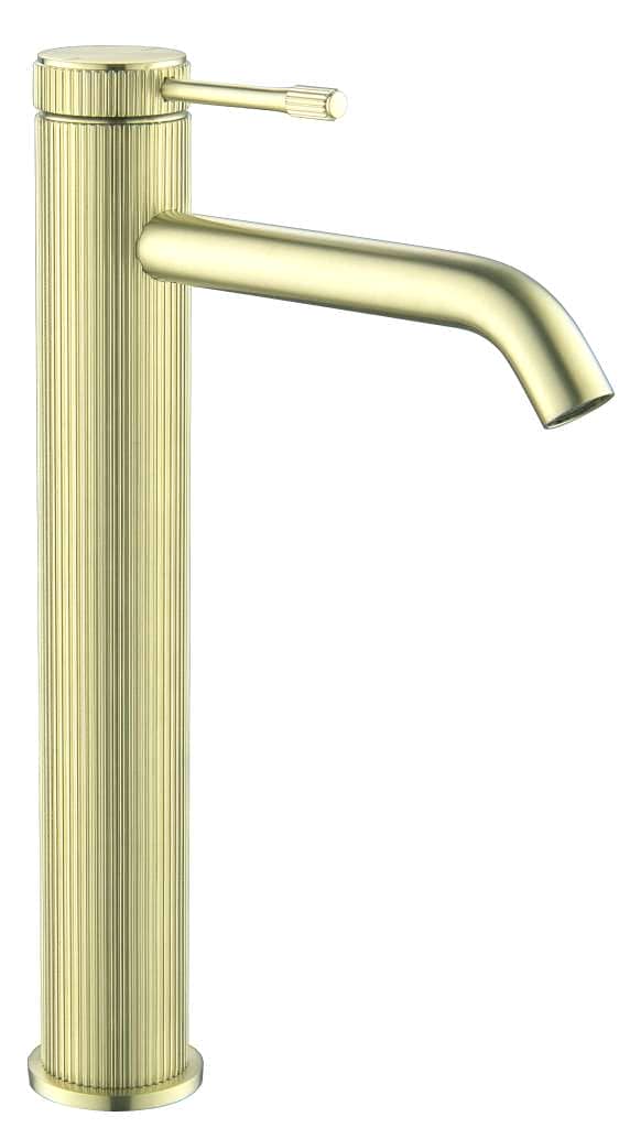 Mica Fluted TALL Basin Mixer - French Gold