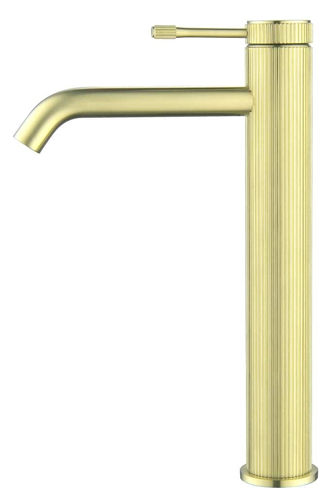 Mica Fluted TALL Basin Mixer - French Gold