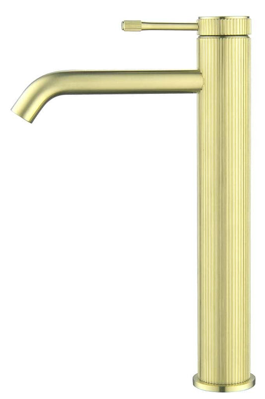 Mica Fluted TALL Basin Mixer - French Gold