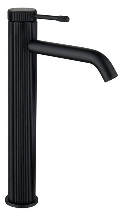 Mica Fluted TALL Basin Mixer - Black