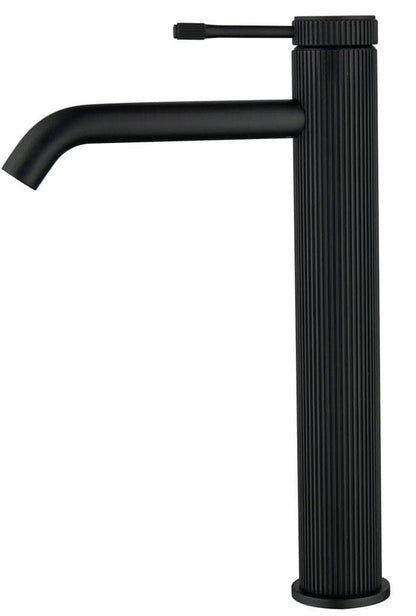 Mica Fluted TALL Basin Mixer - Black