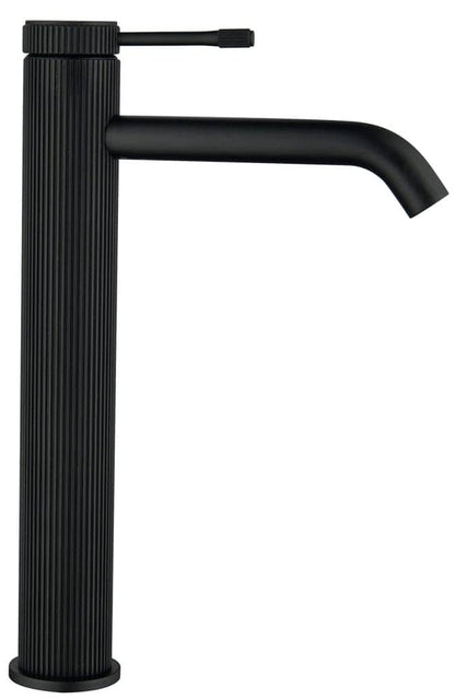 Mica Fluted TALL Basin Mixer - Black